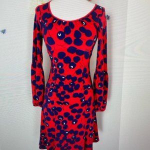 Clearance- NANETTE LEPORE EYE CANDY CHERRY PRINT FIT AND FLARE DRESS